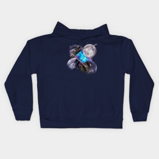 Three Narwhals Howl at the Moon Kids Hoodie